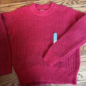 Red Sonoma fisherman’s sweater NWT cranberry